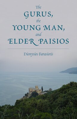book cover, a mountainside monastery with a body of water in the background